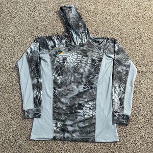 Kryptek Hoodie‎ Pullover Medium Slim Gray Camo Snake Skin Base Layer Hunting